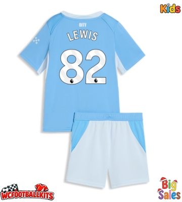 Manchester City Rico Lewis #82 Replica Home Stadium Kit for Kids 2026-27 Short Sleeve (+ pants)